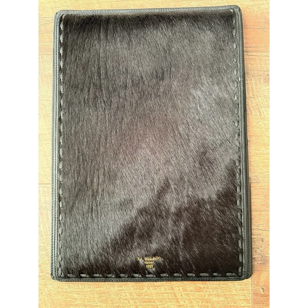 Da Milano Italia Black Leather & Pony Hair Padfolio Luxury Business Organizer